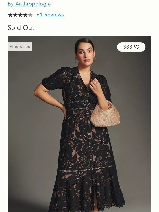 Anthropologie Dresses & Skirts - Anthropologie Ophelia Black Lace Midi Dress | Puff Sleeves | NWT | Size 10